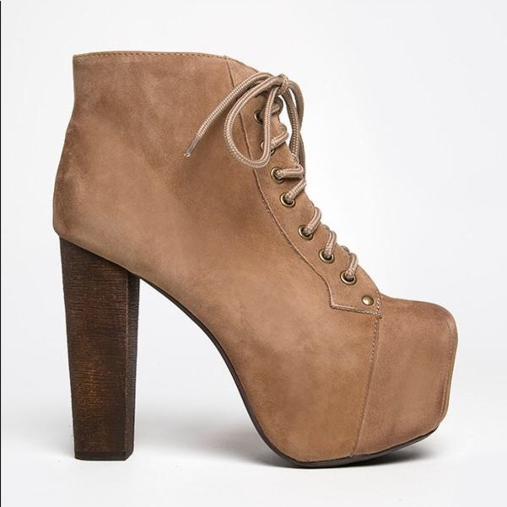 Jeffrey Campbell Tan Platform Ankle Boots